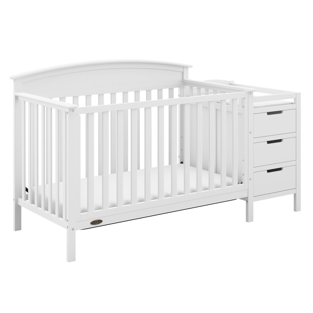 Graco Benton 4-in-1 Convertible Crib and Changer (White). Picture 1