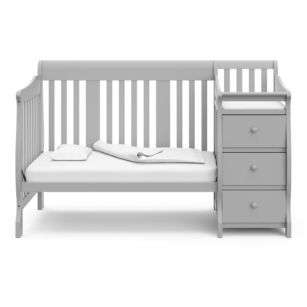 Storkcraft Portofino 4-in-1 Convertible Crib and Changer - Pebble Gray. Picture 5