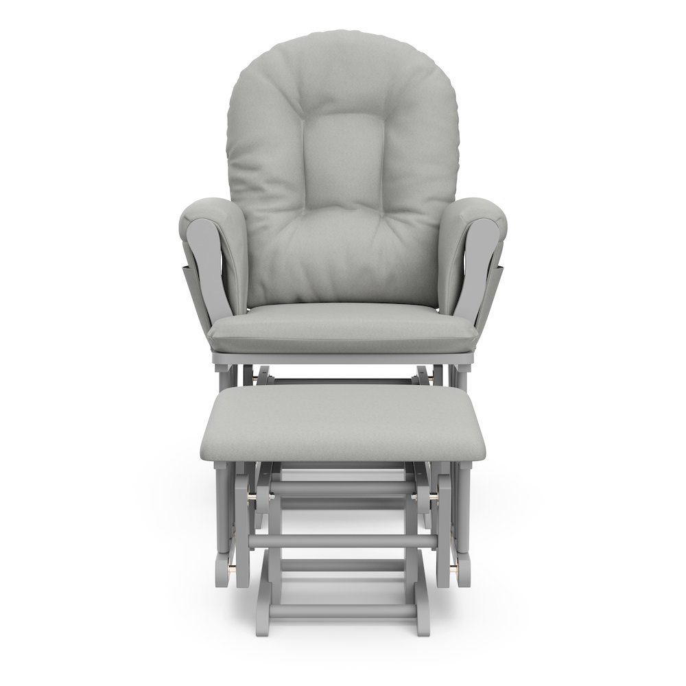 Storkcraft Hoop Glider and Ottoman - Pebble Gray with Light Gray. Picture 3