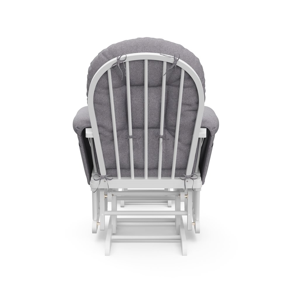 Storkcraft Hoop Glider and Ottoman - White with Gray Swirl. Picture 3
