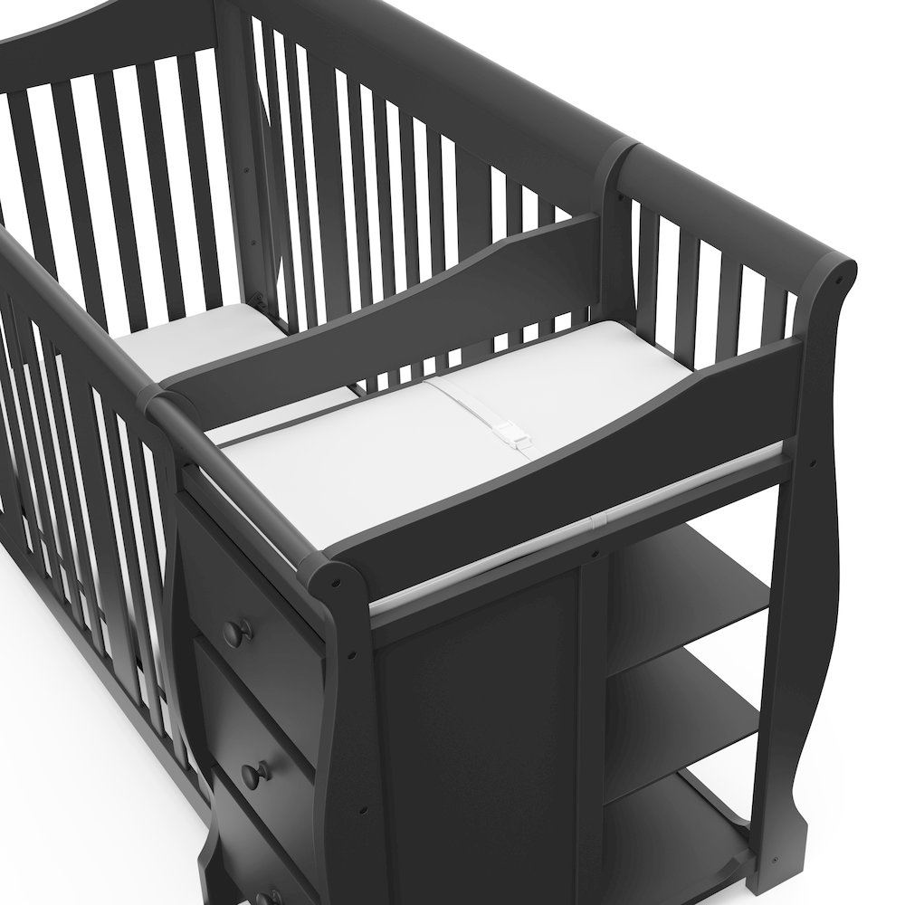Storkcraft Portofino 5-in-1 Convertible Crib and Changer - Gray. Picture 4