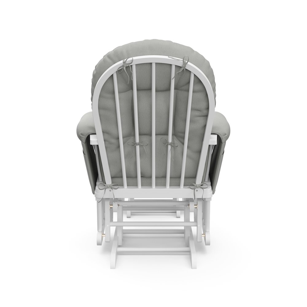 Storkcraft Hoop Glider and Ottoman - White with Light Gray. Picture 6