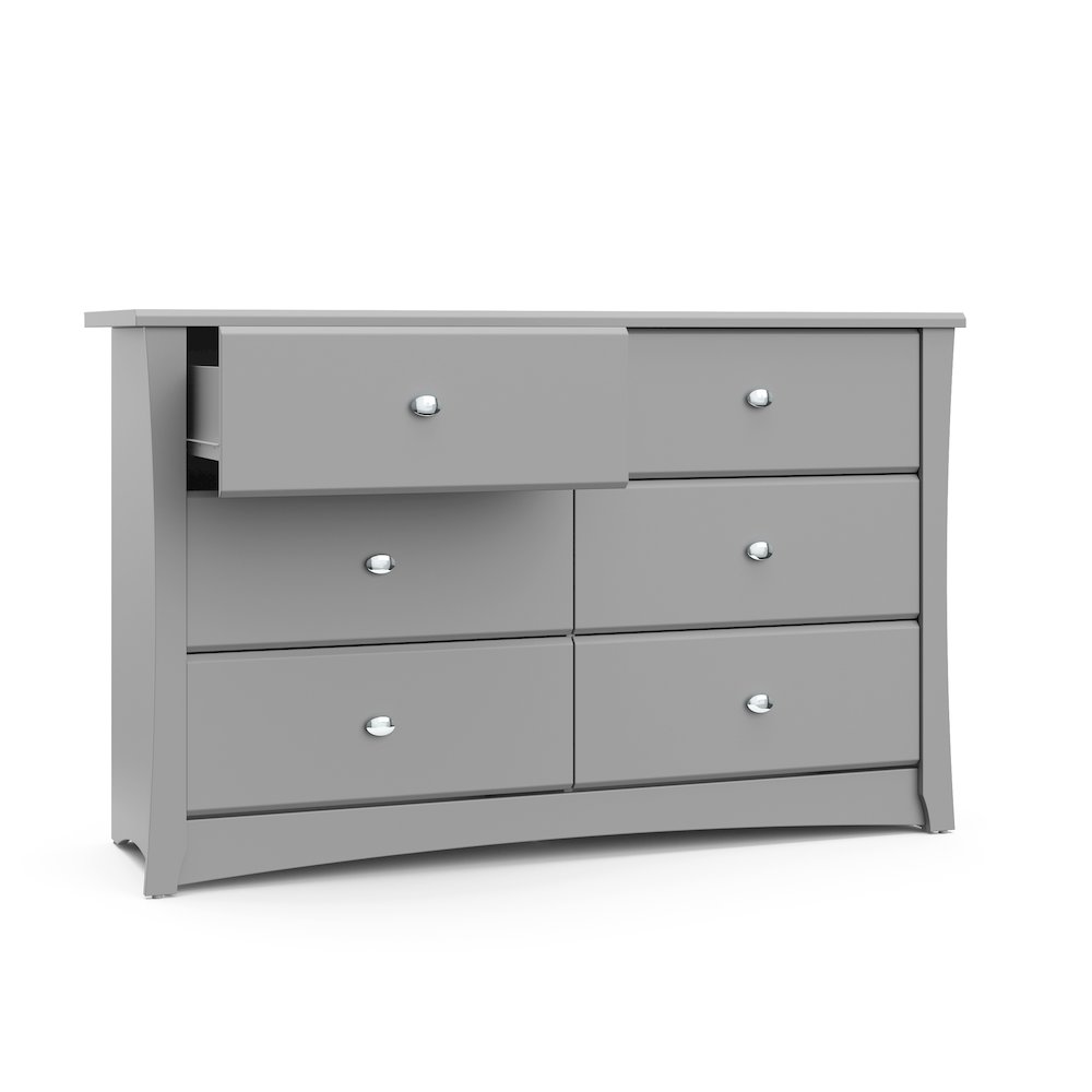 Storkcraft Crescent 6 Drawer Double Dresser (Pebble Gray). Picture 4