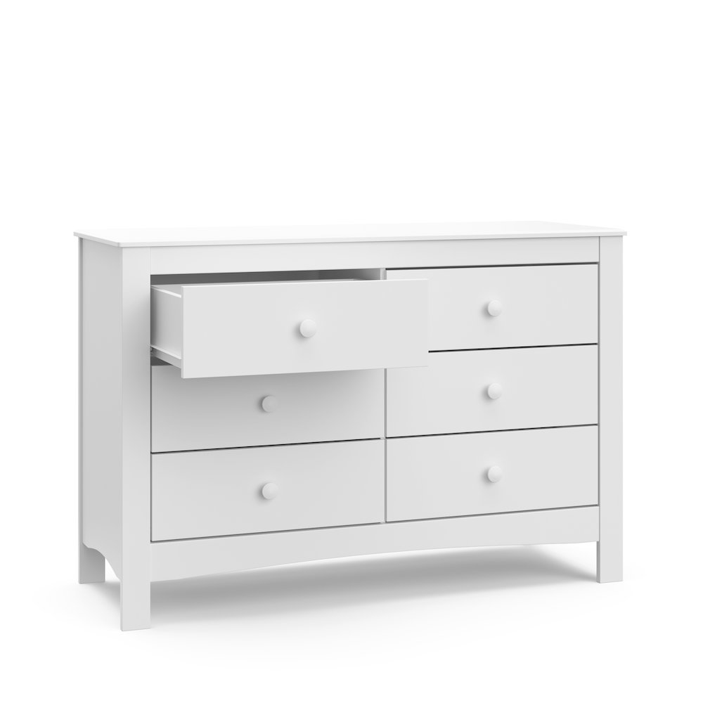 Graco Noah 6 Drawer Double Dresser (White) - 6 Drawer Double Dresser for Kids. Picture 6