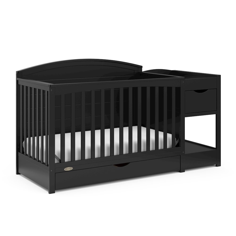 Graco Bellwood 5-in-1 Convertible Crib & Changer with Drawer (Black). Picture 1