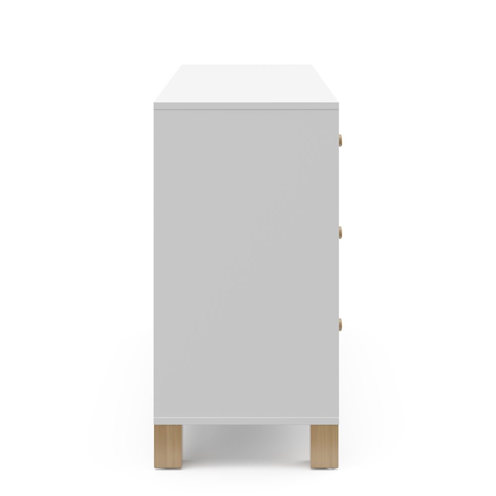 Storkcraft California 6-Drawer Double Dresser (White with Driftwood). Picture 4