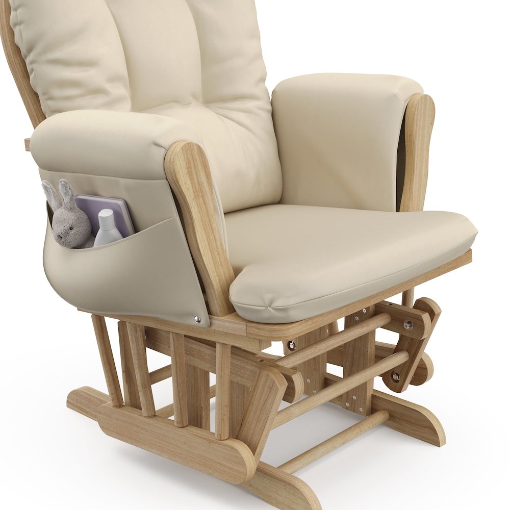 Storkcraft Hoop Glider and Ottoman - Natural with Beige. Picture 6