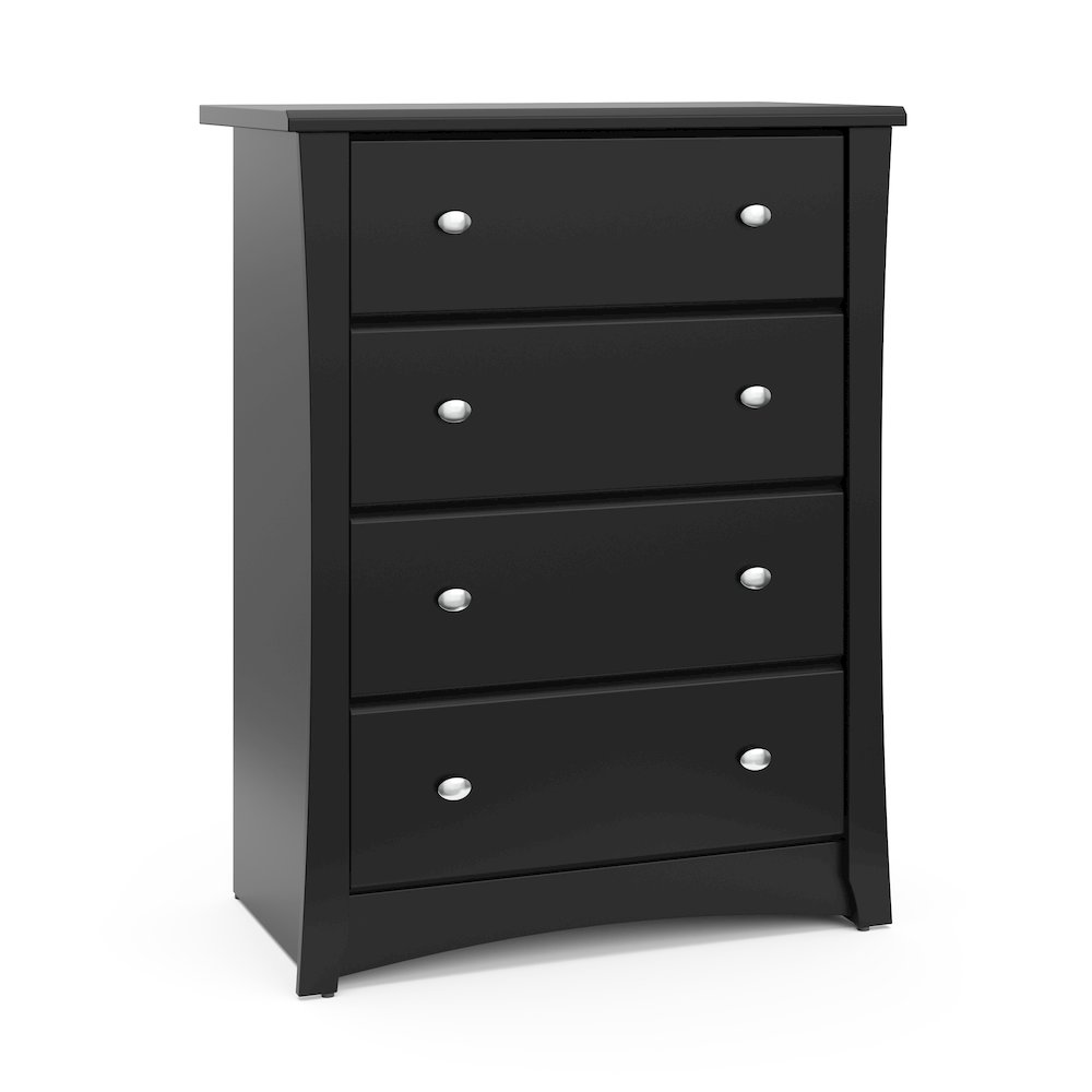 Storkcraft Crescent 4 Drawer Chest (Black) – GREENGUARD Gold Certified. Picture 1