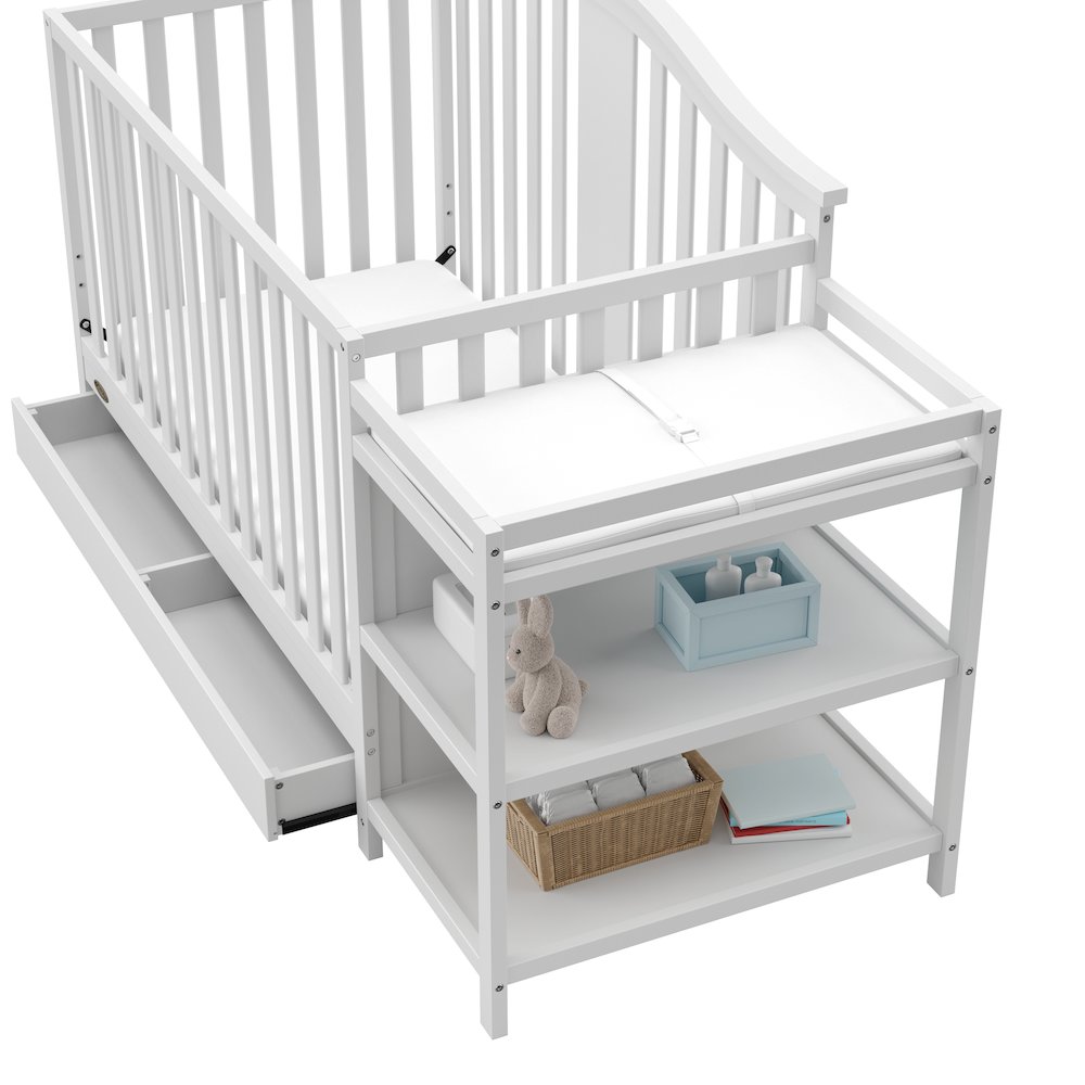 Graco Solano 4-in-1 Convertible Crib & Changer with Drawer - White. Picture 3