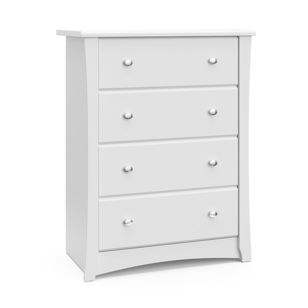 Storkcraft Crescent 4 Drawer Chest (White) – GREENGUARD Gold Certified. Picture 1