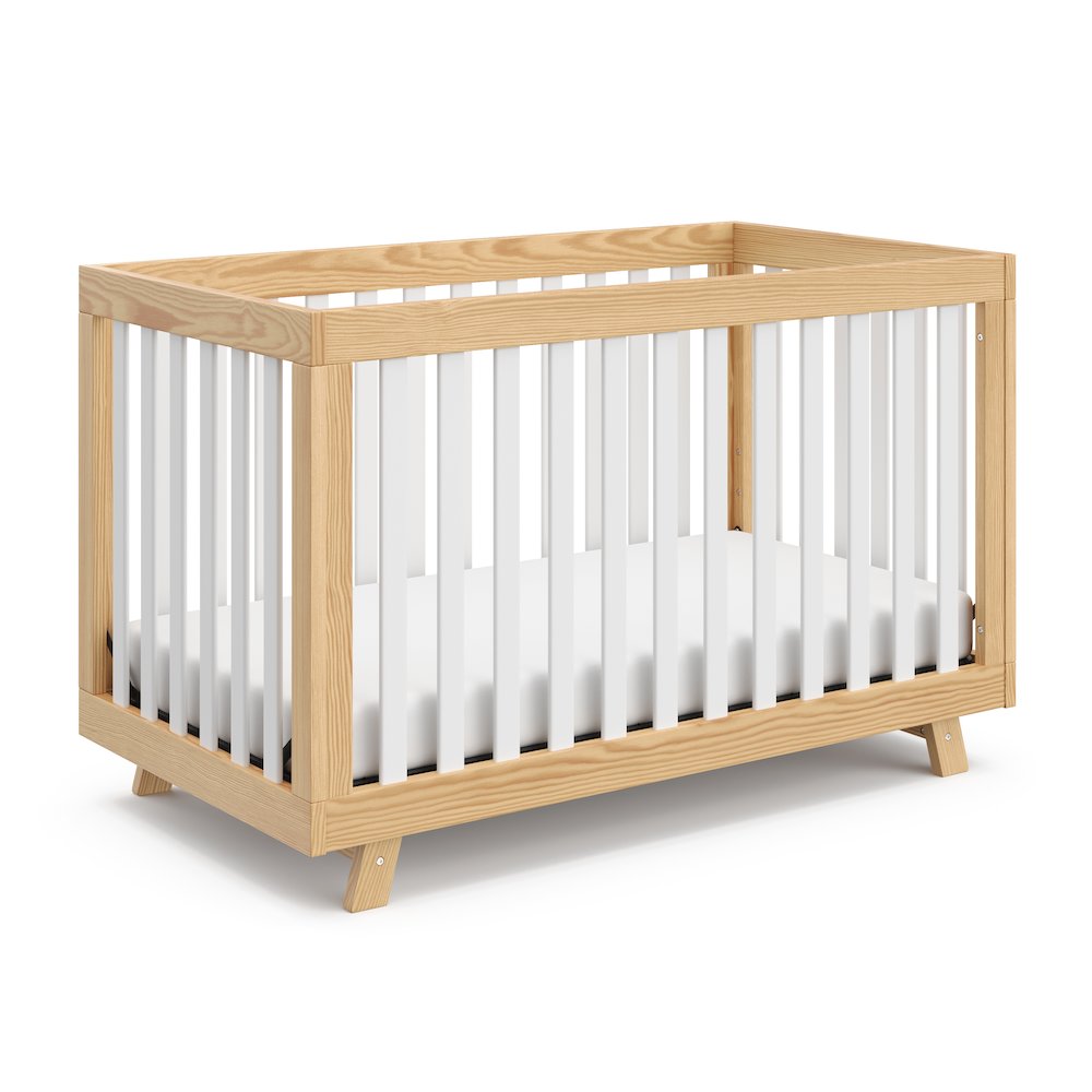 Storkcraft Beckett 3-in-1 Convertible Crib (Natural with White). Picture 1