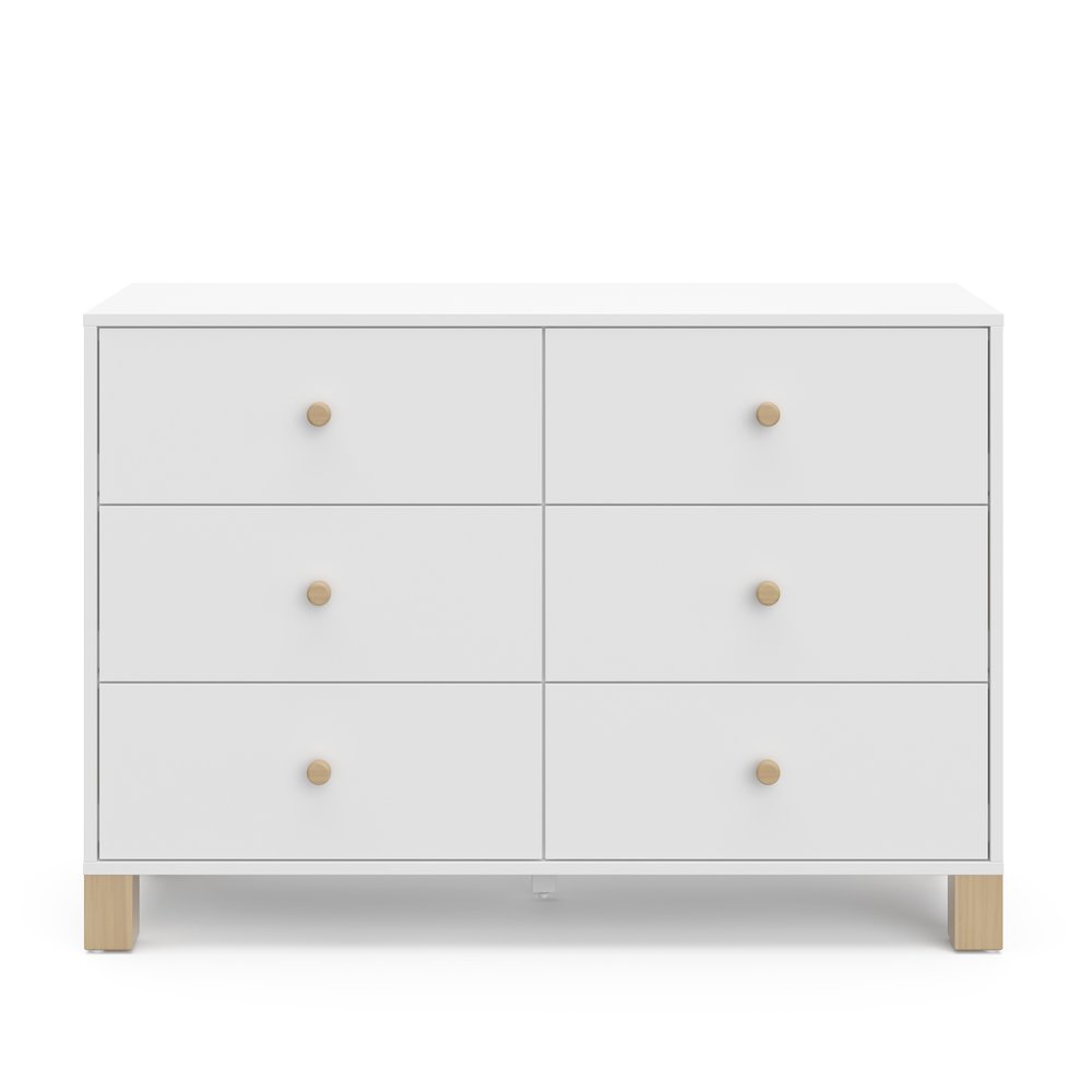 Storkcraft California 6-Drawer Double Dresser (White with Driftwood). Picture 3