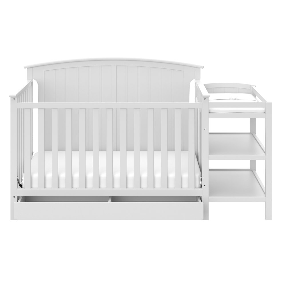 Steveston 5-in-1 Convertible Crib and Changer with Drawer - White