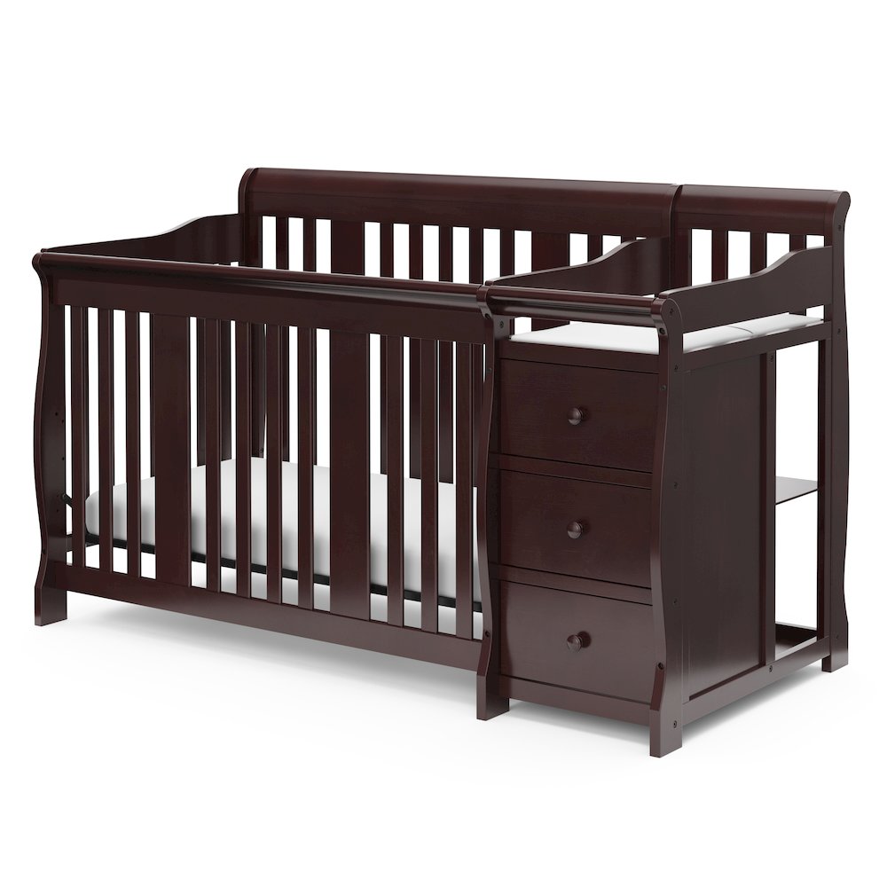 Storkcraft Portofino 4-in-1 Convertible Crib and Changer - Espresso. Picture 1