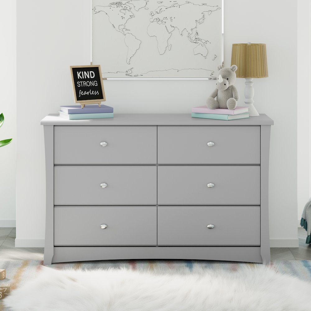Storkcraft Crescent 6 Drawer Double Dresser (Pebble Gray). Picture 2