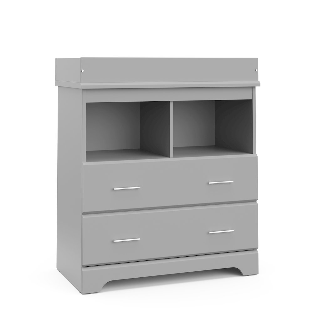Storkcraft Brookside 2 Drawer Changing Chest - Pebble Gray. Picture 1