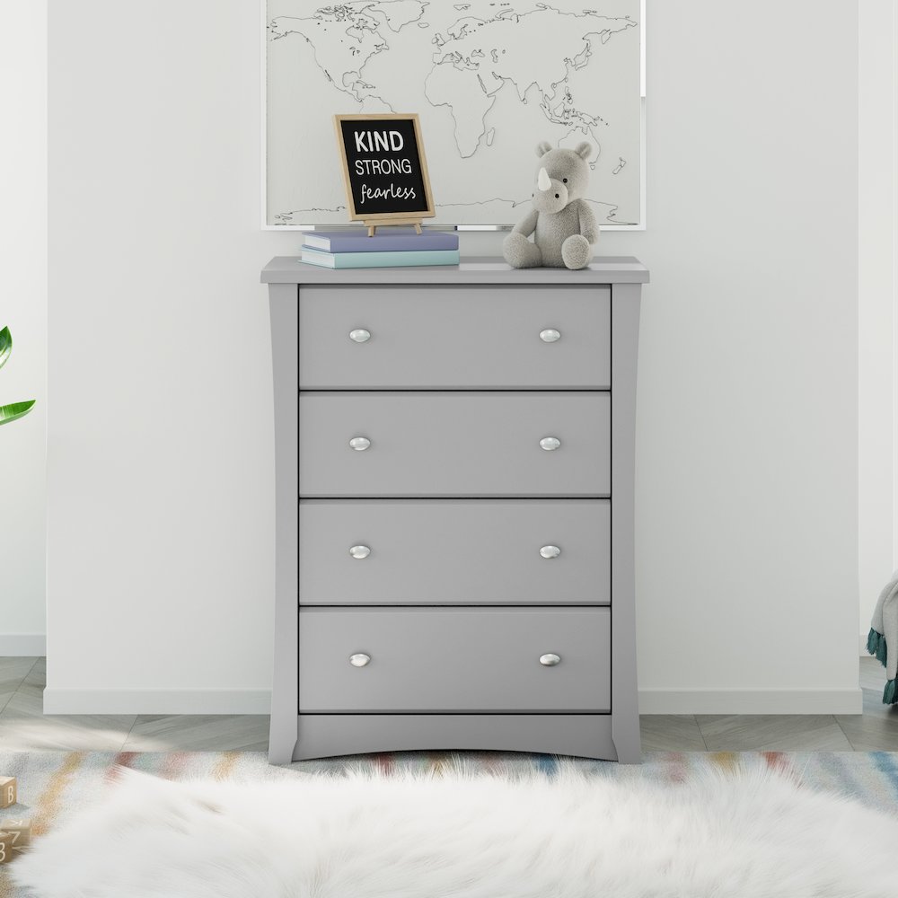 Storkcraft Crescent 4 Drawer Chest (Pebble Gray) – GREENGUARD Gold Certified. Picture 2