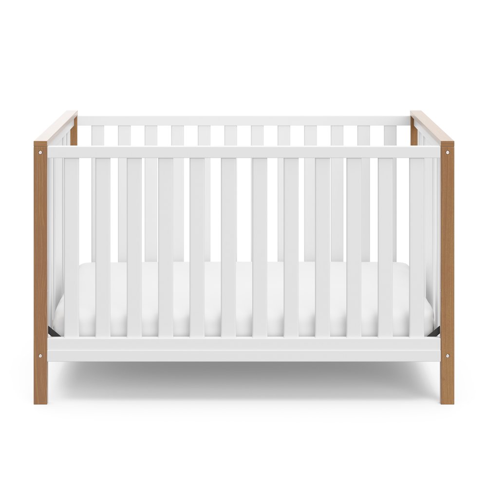 Storkcraft Modern Pacific 4-In-1 Convertible Crib - White/Vintage Driftwood. Picture 3