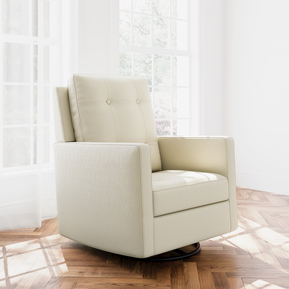 Storkcraft Beckett Upholstered Nursery Swivel Glider (Pearl). Picture 2