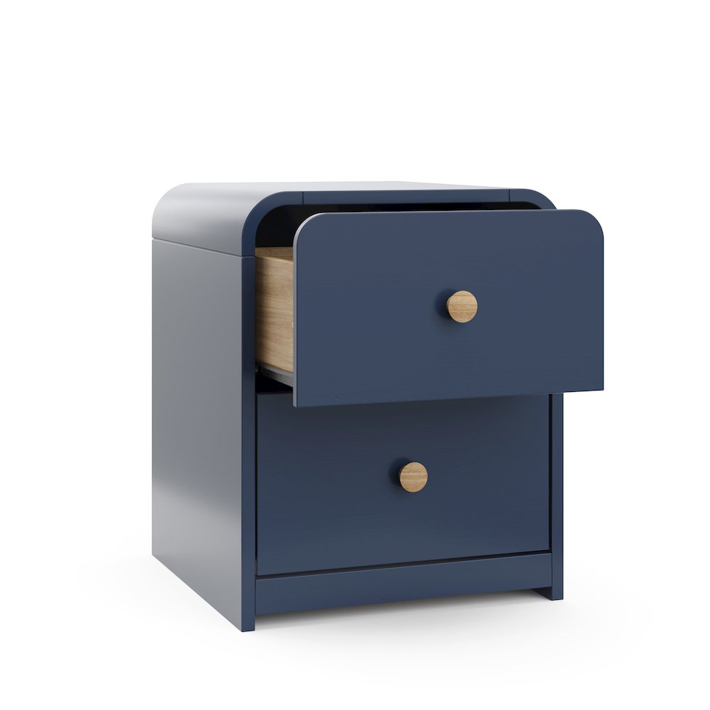 Storkcraft Next Santos 2-Drawer Nightstand (Midnight Blue with Natural). Picture 6