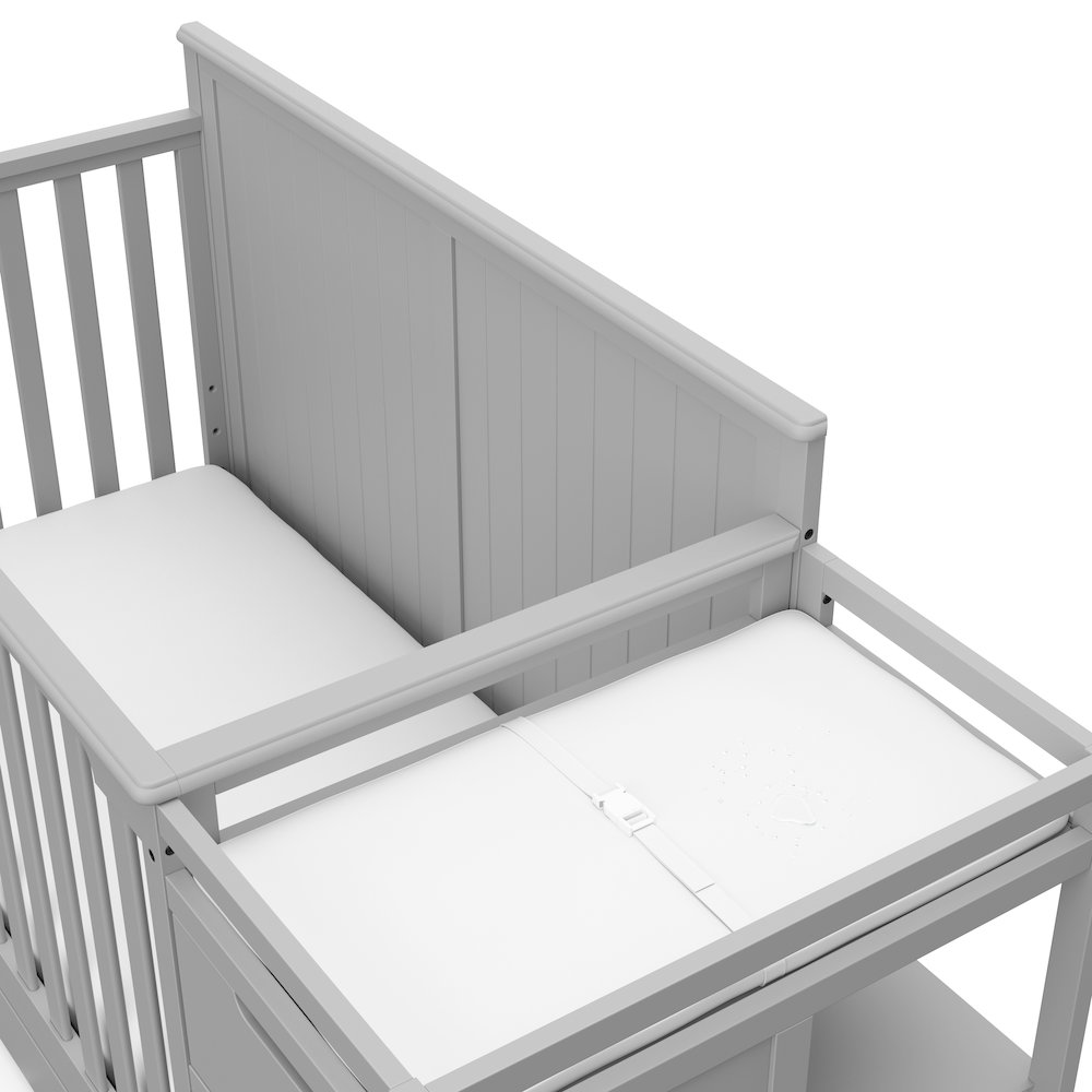 Graco Hadley 5-in-1 Convertible Crib and Changer with Drawer (Pebble Gray). Picture 5