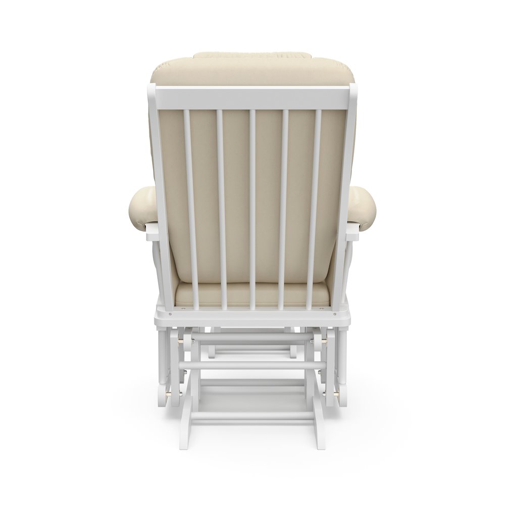 Tuscany Glider & Ottoman - White with Beige. Picture 9