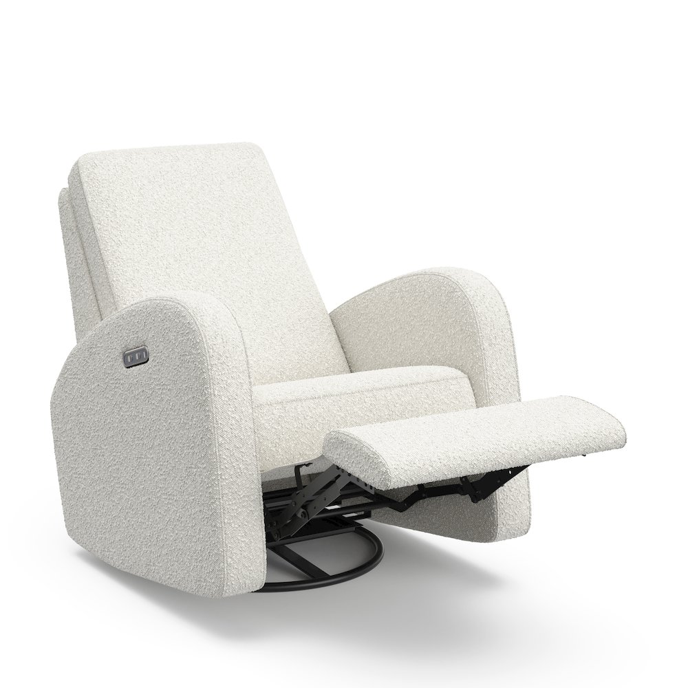 Storkcraft Santa Monica Power Recliner Swivel Glider (Ivory Boucle). Picture 5