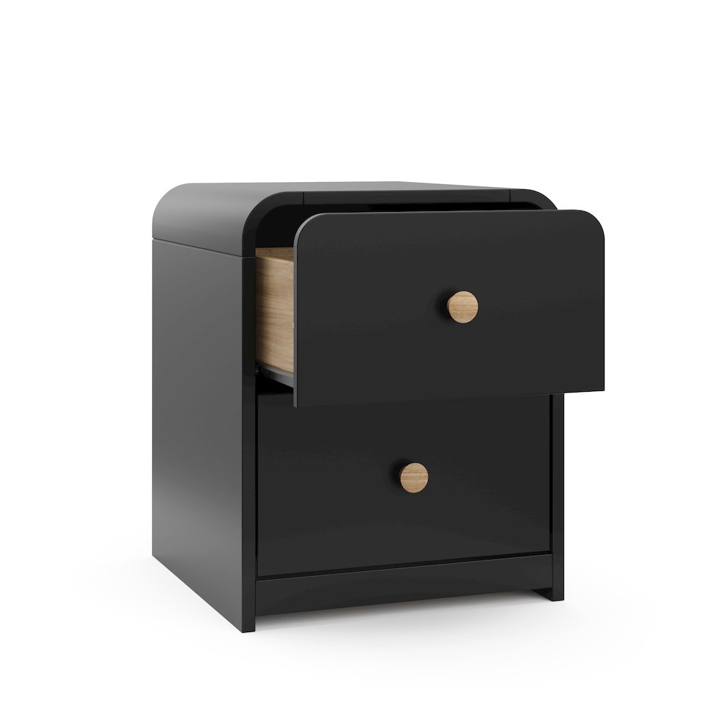 Storkcraft Next Santos 2-Drawer Nightstand (Black with Natural). Picture 5