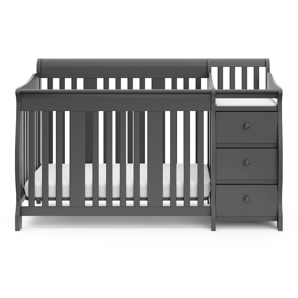 Storkcraft Portofino 5-in-1 Convertible Crib and Changer - Gray. Picture 3