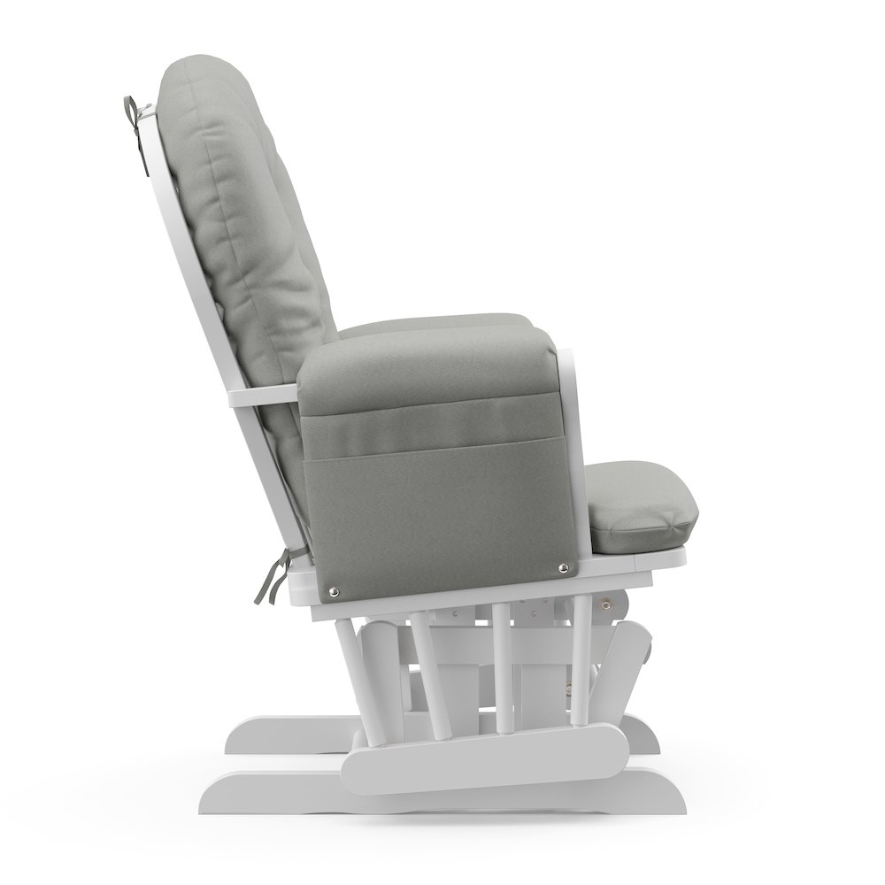 Storkcraft Hoop Glider and Ottoman - White with Light Gray. Picture 5
