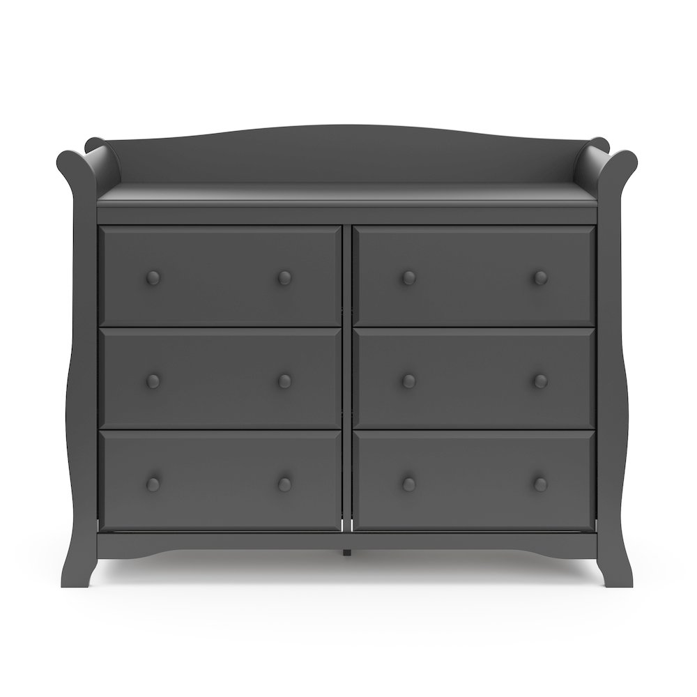 Storkcraft Avalon 6 Drawer Universal Double Dresser - Gray. Picture 3