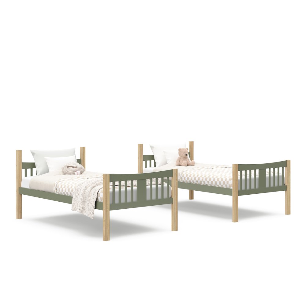 Storkcraft Caribou Twin-over-Twin Bunk Bed (Olive with Natural). Picture 8
