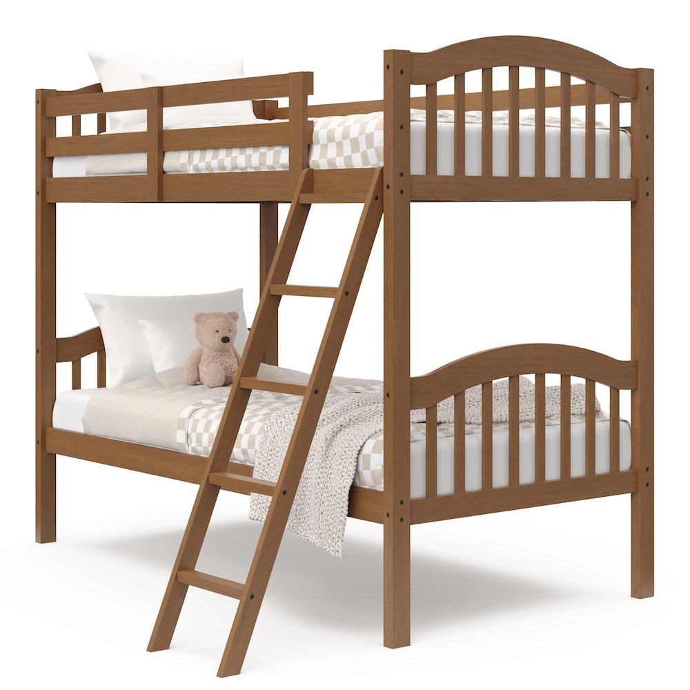 Storkcraft Long Horn Twin-Over-Twin Bunk Bed (Hazelnut). Picture 1