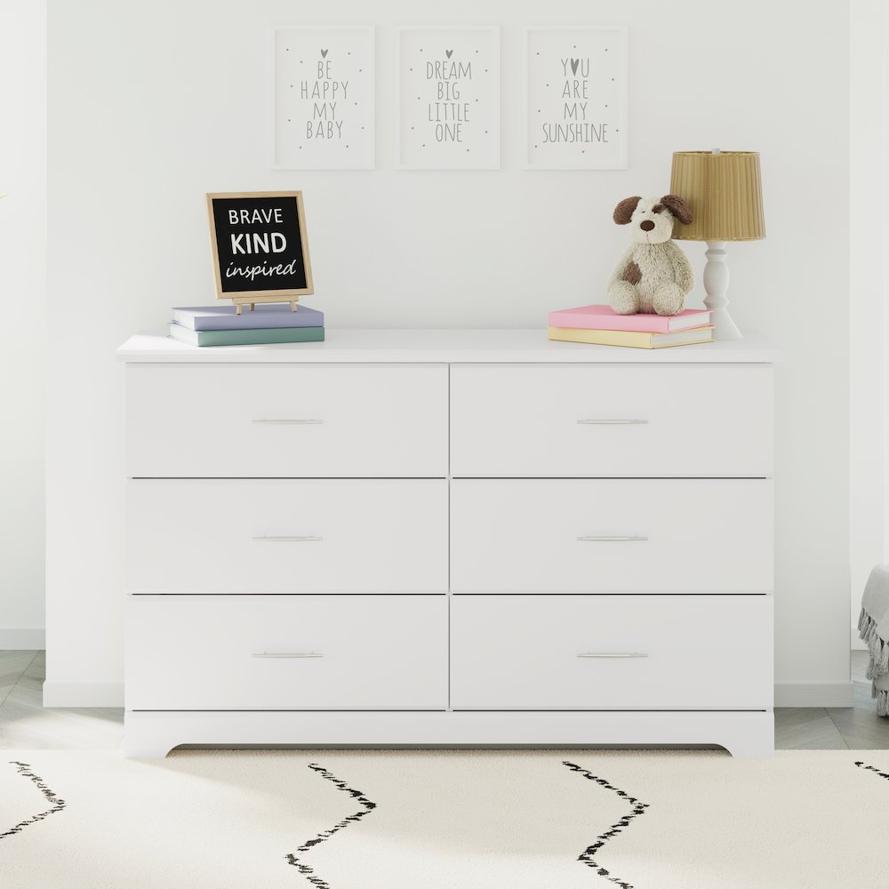 Storkcraft Brookside 6 Drawer Double Dresser (White) – GREENGUARD Gold Certified. Picture 2