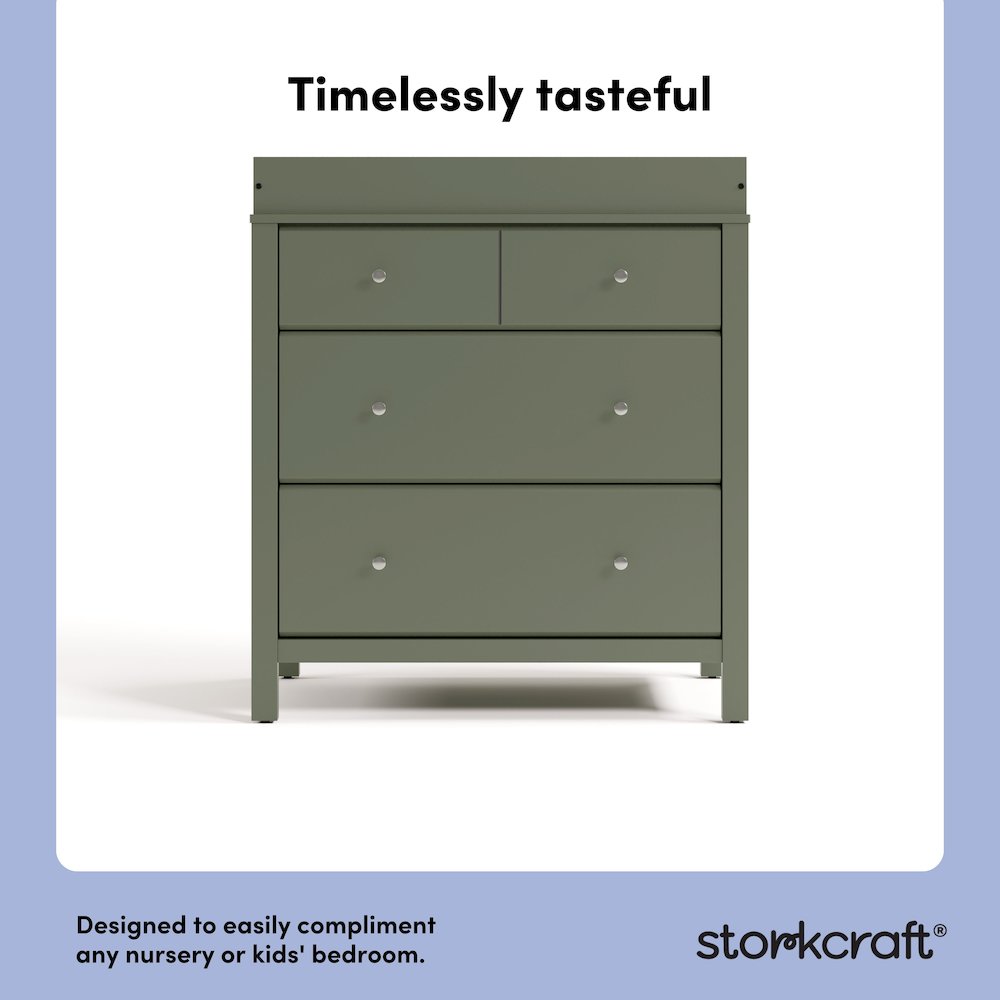 Horizon 3 Drawer Chest with Changing Topper - Olive. Picture 2