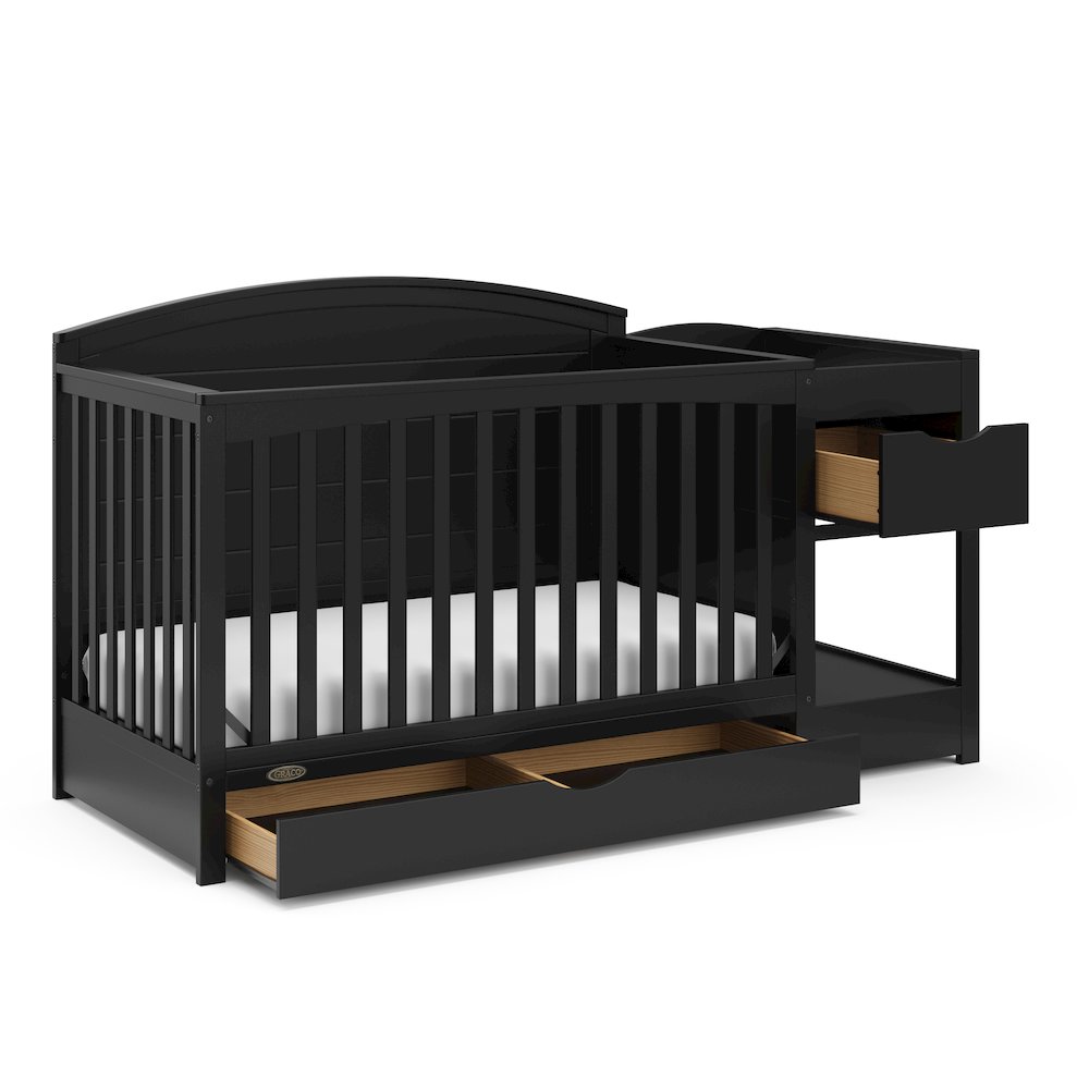 Graco Bellwood 5-in-1 Convertible Crib & Changer with Drawer (Black). Picture 9