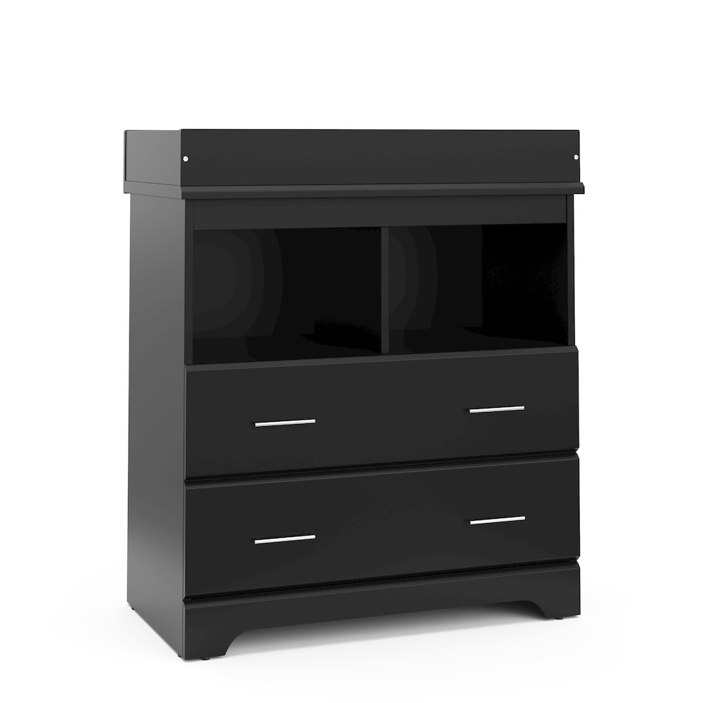 Storkcraft Brookside 2 Drawer Changing Chest - Black. Picture 1