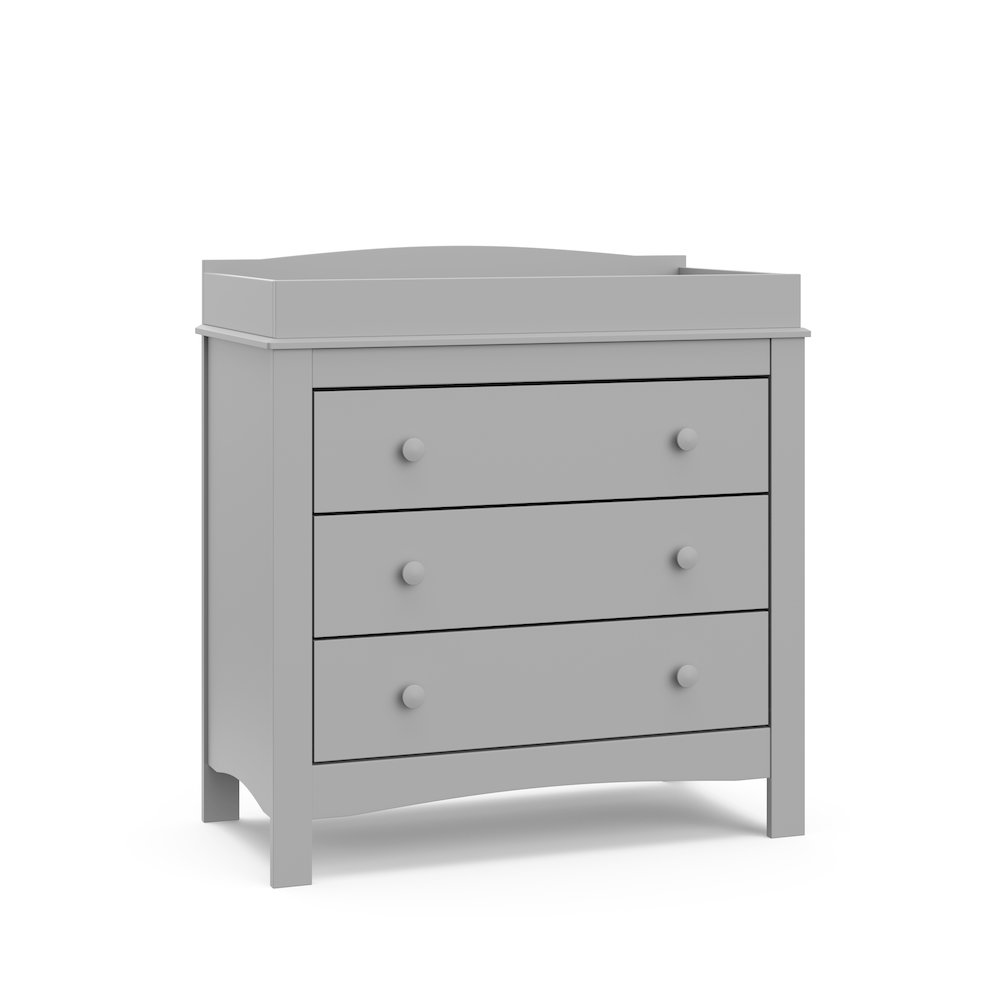 Graco Noah 3 Drawer Chest with Changing Topper (Pebble Gray). Picture 1