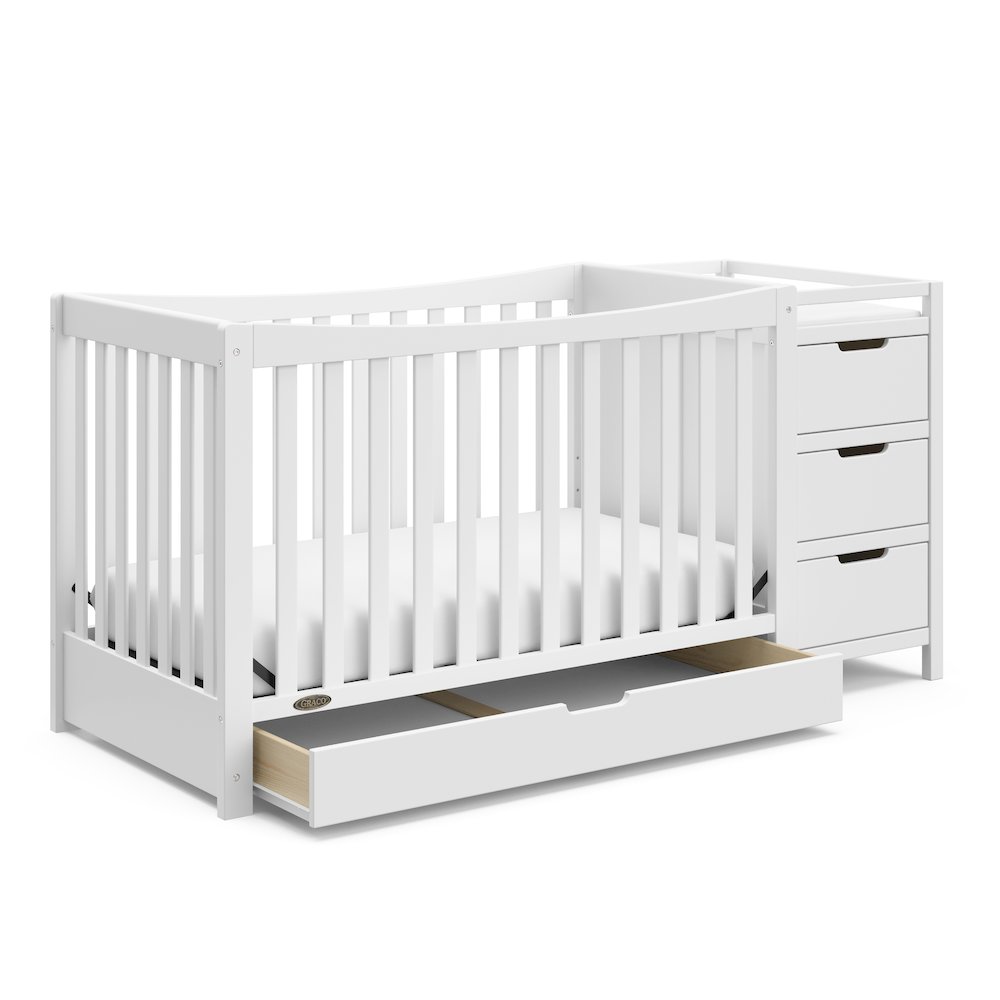 Graco Remi All-in-One Convertible Crib with Drawer and Changer (White). Picture 1