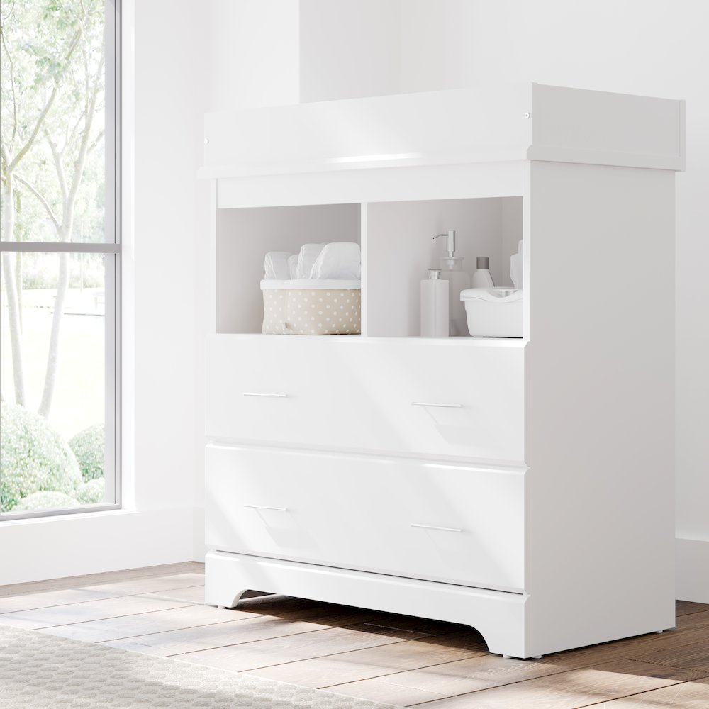 Storkcraft Brookside 2 Drawer Changing Chest - White. Picture 2