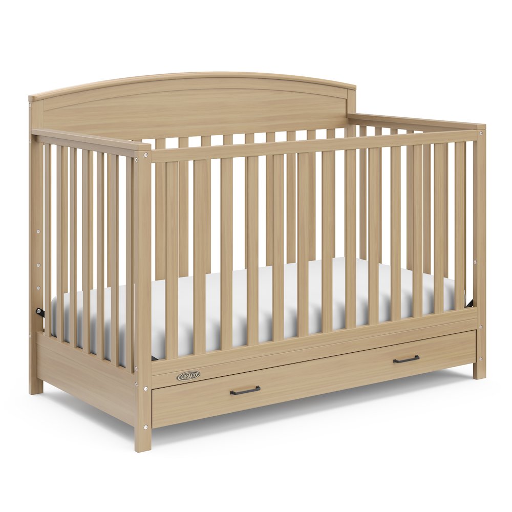 Graco Benton 5-in-1 Convertible Crib with Drawer (Driftwood). Picture 1