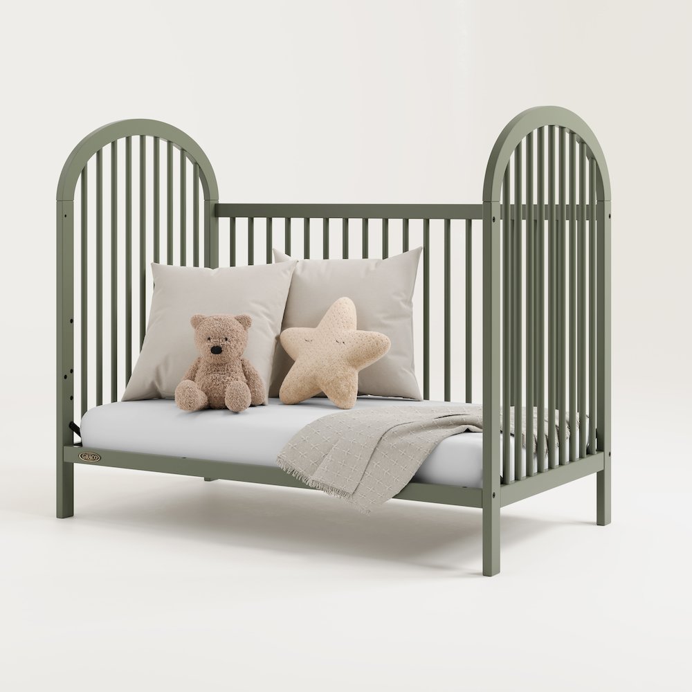 Graco Olivia 3-in-1 Convertible Crib (Olive) – GREENGUARD Gold Certified. Picture 4