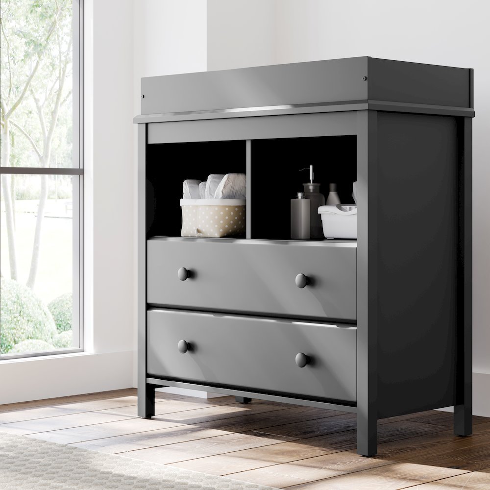 Storkcraft Alpine 2 Drawer Changing Table Chest (Gray). Picture 2