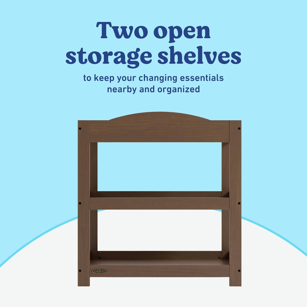 Customizable Changing Table with Water-Resistant Changing Pad - Hazelnut. Picture 6