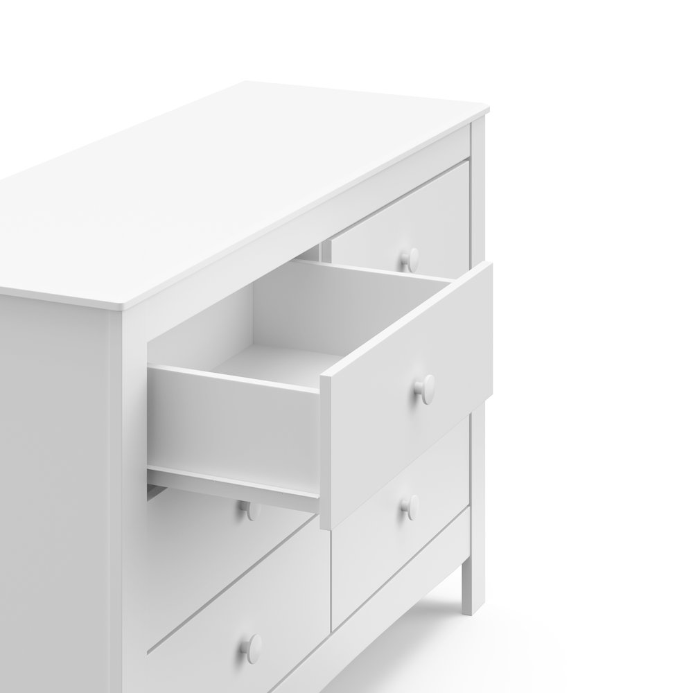 Graco Noah 6 Drawer Double Dresser (White) - 6 Drawer Double Dresser for Kids. Picture 5