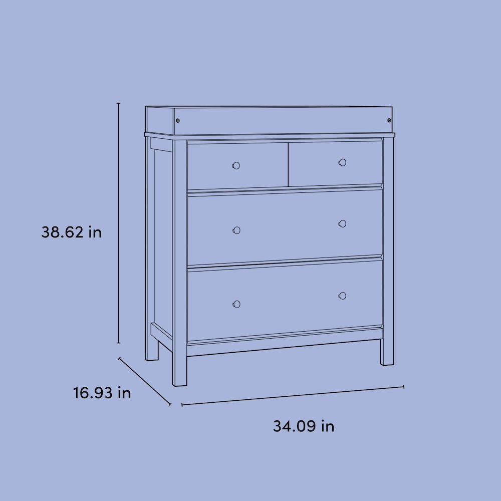 Horizon 3 Drawer Chest with Changing Topper - Olive. Picture 7