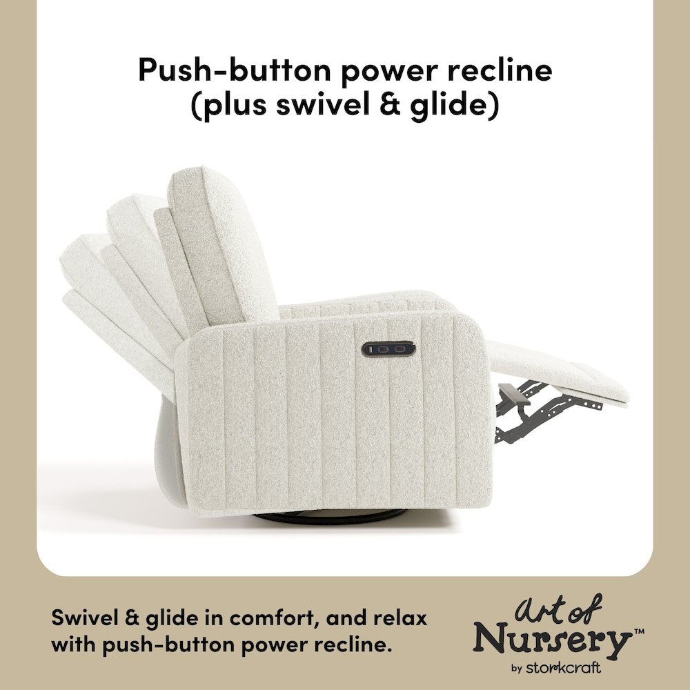 Kyoto Power Recliner - Ivory Boucle. Picture 4