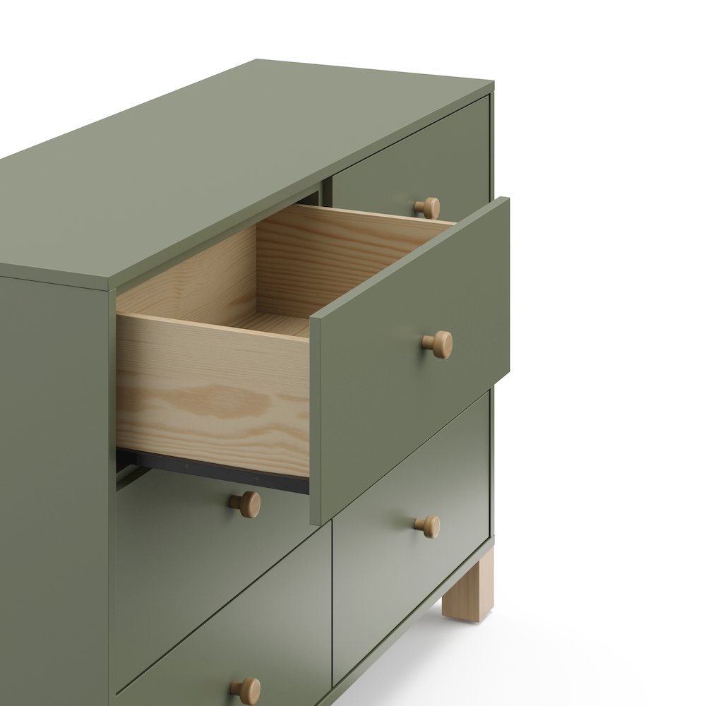 Storkcraft California 6-Drawer Double Dresser (Olive with Driftwood). Picture 6