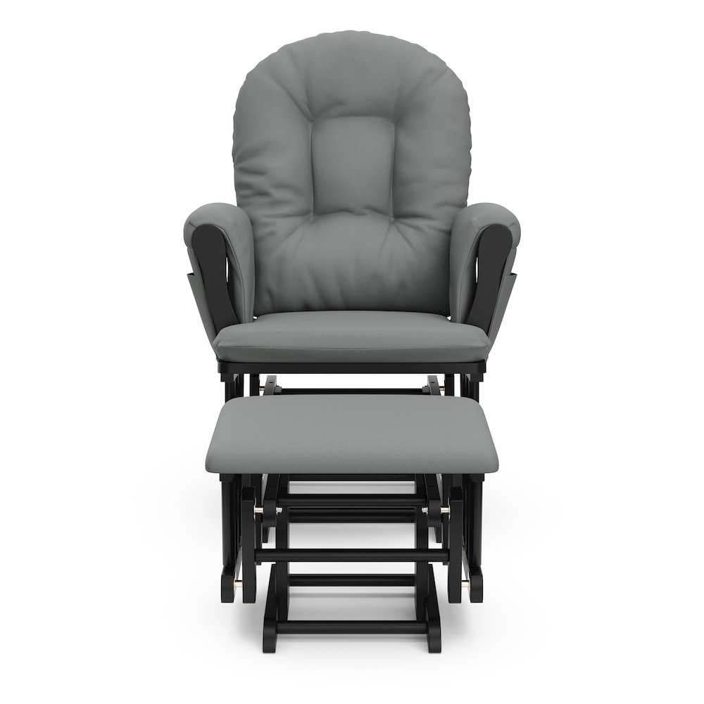 Storkcraft Hoop Glider and Ottoman - Black with Gray. Picture 4