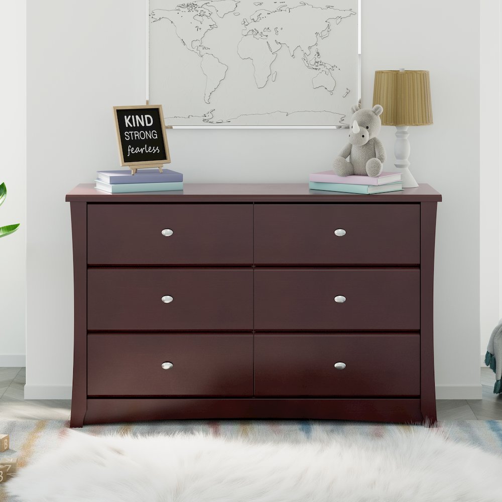 Storkcraft Crescent 6 Drawer Double Dresser (Espresso). Picture 2